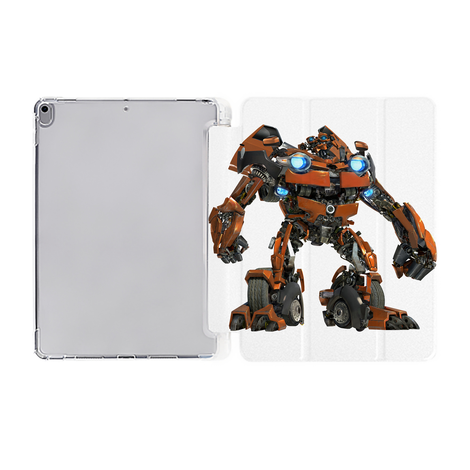 （画像用） Transformers トランスフォーマー IPad ケース ペン収納付き 三つ折りスタンド PUレザー×シリコン 対応機種9.5/10.5/10.9インチ